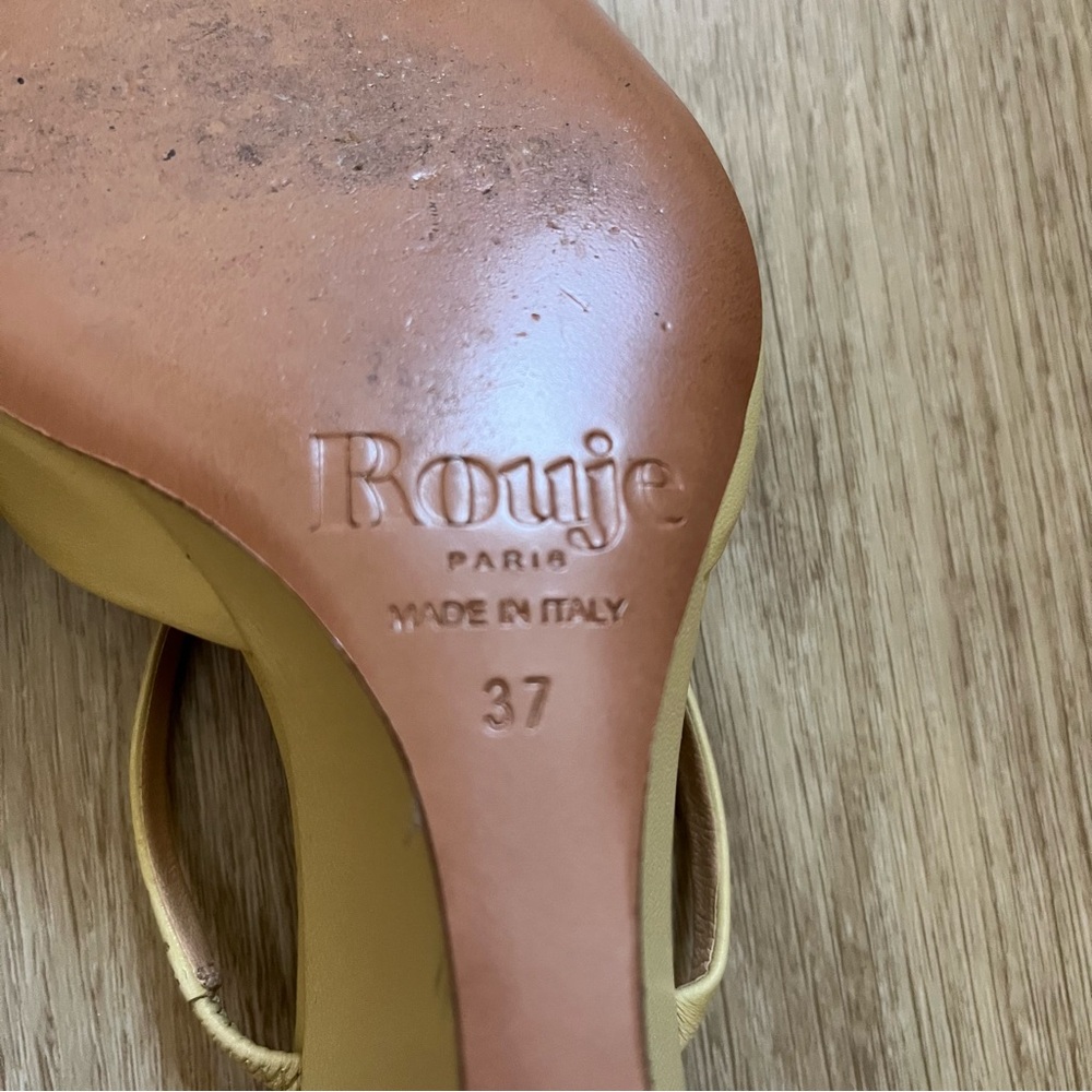 Rouje Paris Eve Wedge Mules Nappa Butter Yellow Size 37 - Picture 15 of 16